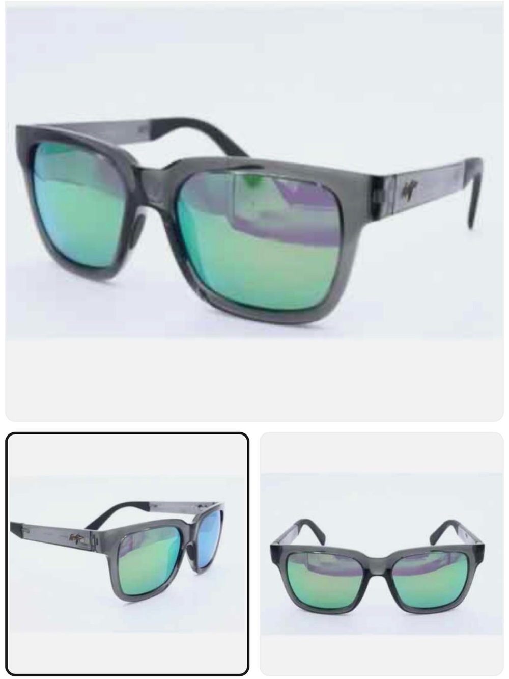 Gray Frame Green Mirrored Lens Sunglasses